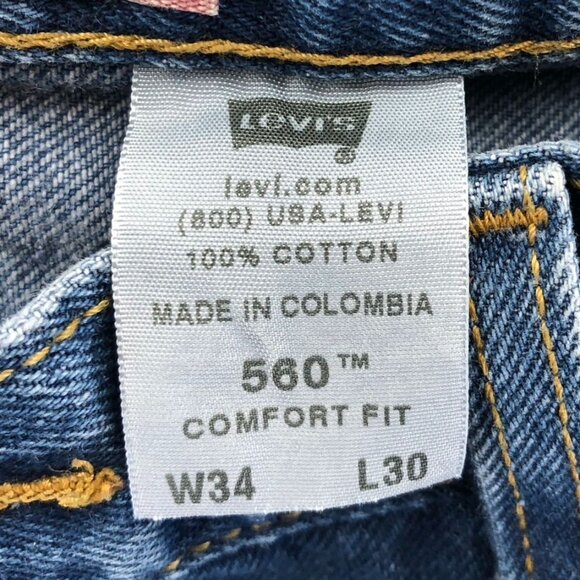 Vintage Levis Mens 560 Jeans Size 34x30 Comfort Fit Straight Leg Blue Denim Casu - Picture 8 of 16